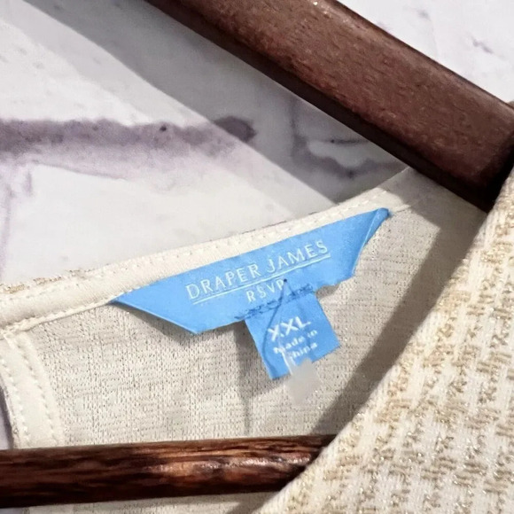 Draper James RSVP Size XXL Puffed Sleeve Tiered Dress Gold Cream Plus Size Midi - Picture 9 of 13